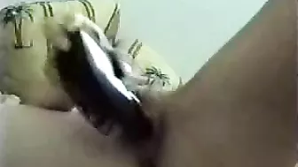 Asian Slut Hairbrush Masturbation Orgasm