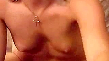 Masturbating Teen with Shaved Pussy and Small Tits Fingers Naughty Nude Brunette