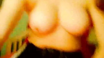 Masturbating Teen with Big Tits Fingers Her Shaved Pussy in Tight Panties