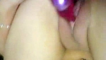 Shaven Young Brunette Solo Masturbation with Dildo and Orgasm