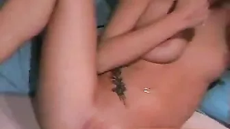 Blonde Babe Solo Masturbation in Lingerie with Tight Ass and Shaved Pussy