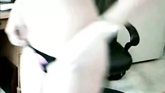 Busty Blonde Masturbates with Nipple Licking and Striptease on Webcam