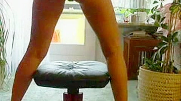 Busty Babe Solo Masturbation Chair Dance with Dildo & Fingering