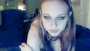 Masturbating Emo Teen with Tight Pussy and Small Tits on Webcam