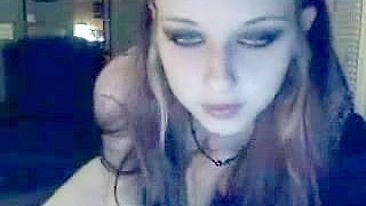 Masturbating Emo Teen with Tight Pussy and Small Tits on Webcam