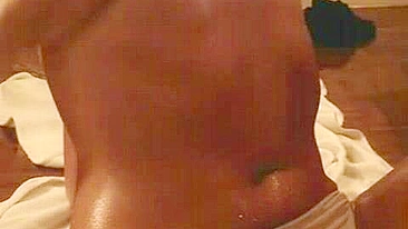 Blonde Masturbates with Oil and Cums Hard