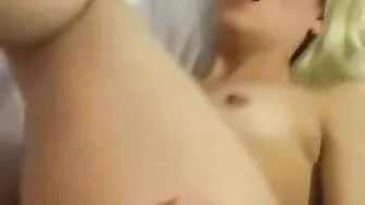 Blonde Girlfriend Masturbation with Finger Rubbing and Orgasm