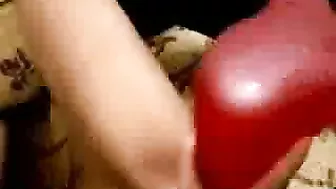 MILF Mom Massive Dildo Masturbation with Big Tits and Boots