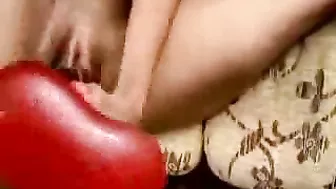 MILF Mom Massive Dildo Masturbation with Big Tits and Boots