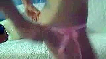 Petite Blonde Teen Rubs Pussy on Webcam in Lingerie