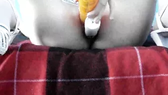 Masturbating with Double Penetration Toys - Anal Orgasm in Pantyhose and Heels