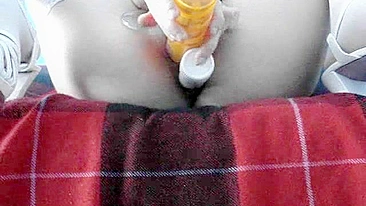 Masturbating with Double Penetration Toys - Anal Orgasm in Pantyhose and Heels