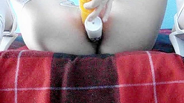 Masturbating with Double Penetration Toys - Anal Orgasm in Pantyhose and Heels