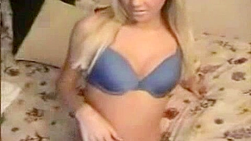 Masturbating Blonde Teen Strips in Homemade Porn Video