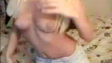 Masturbating Blonde Teen Strips in Homemade Porn Video