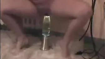 Solo Cowgirl Masturbates with Finger and Broken Dildo