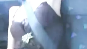 Masturbating Brunette Threesome on Public Road Trip with Big Dicks and Pussy