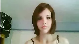 Shaven Teen Fingerings Her Cute Pussy on Webcam! Masturbating with Clit & Young