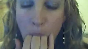 Blonde Dutch Cam Girl Solo Masturbation in Lingerie and Pantyhose