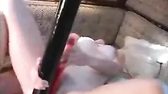 Blonde Masturbates on Boat, Cums Hard with Small Tits