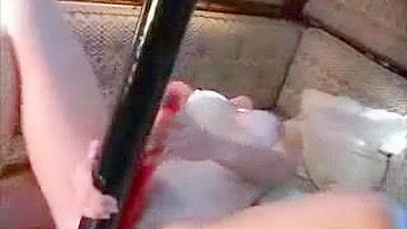 Blonde Masturbates on Boat, Cums Hard with Small Tits