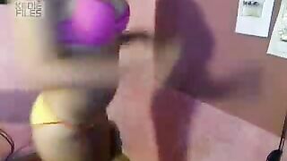 Blonde Cam Girl Fingers Herself in Panties & Rubs Her Pussy on Webcam