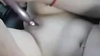 Busty Blonde Amateur Solo Masturbation with Dildo