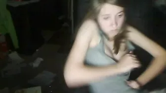 Blonde College Teen Rubs Pussy on Webcam during Masturbation Striptease