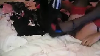 Male Masturbation Fetish with Anal Dildo and Lingerie