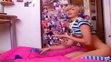 Petite Blonde Teen Rides Mounted Dildo in Doggy Style, Cumming with Gorgeous Orgasm!
