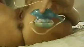 Mature Blonde Masturbates with Dildo and Big Tits in Homemade Solo Session