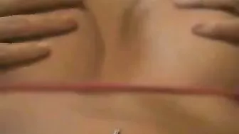 Shaven Brunette Pornstar Masturbates with Cumshot & Pee