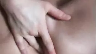 German Girlfriend Masturbation with Shaved Pussy and Small Tits