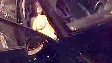 Masturbating Wife Public Orgasm in Car with Big Tits & Busty Fingers!