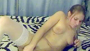 Masturbation Fever with Young Teen in Lingerie and Stockings