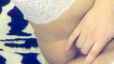 Masturbation Fever with Young Teen in Lingerie and Stockings