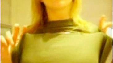 Blonde Teen Rubs Her Pussy on Webcam - Masturbation Striptease