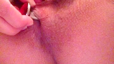 Hairy Pussy Masturbation with Anal Toys and Selfies