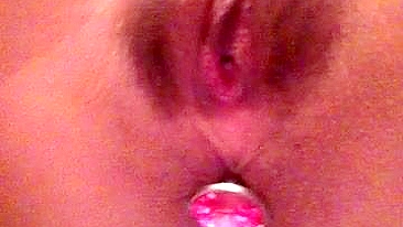 Hairy Pussy Masturbation with Anal Toys and Selfies