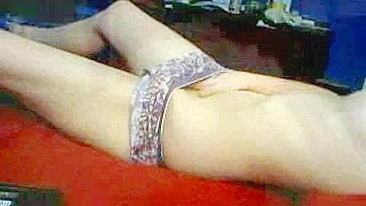 Pierced Brunette Teen Flashes on Webcam during Solo Masturbation Striptease