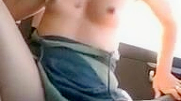 Amateur Brunette Fists Herself with Big Dildo in Public Car Masturbation