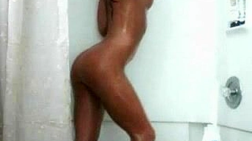 Tight Teen Pussy Play with Dildo in the Shower - Ass Striptease!