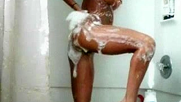 Tight Teen Pussy Play with Dildo in the Shower - Ass Striptease!