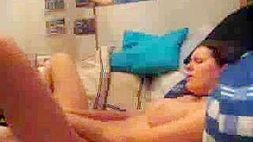 Horny Teen with Small Tits Rubs Pussy on Webcam for Boyfriend Pleasure