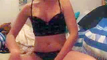 Horny Teen with Small Tits Rubs Pussy on Webcam for Boyfriend Pleasure