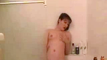 Petite Teen Fingers Herself in Shower until Orgasmic Bliss!