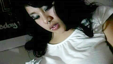 Asian Teen Girlfriend Masturbates with Pierced Pussy - Close Ups!