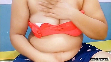 Nepalese BBW Amateur Masturbates in Pink Panties - Homemade Solo