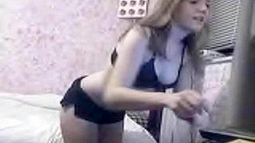 Blonde Teen Wet Pussy Rubdown - Masturbating on Webcam
