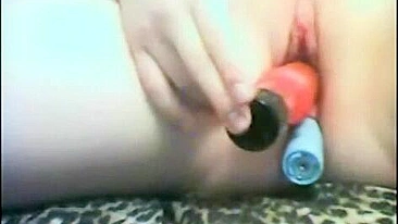 Blonde Masturbates with Toys & DPs Herself